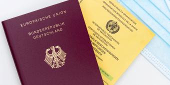 German passport with red cover